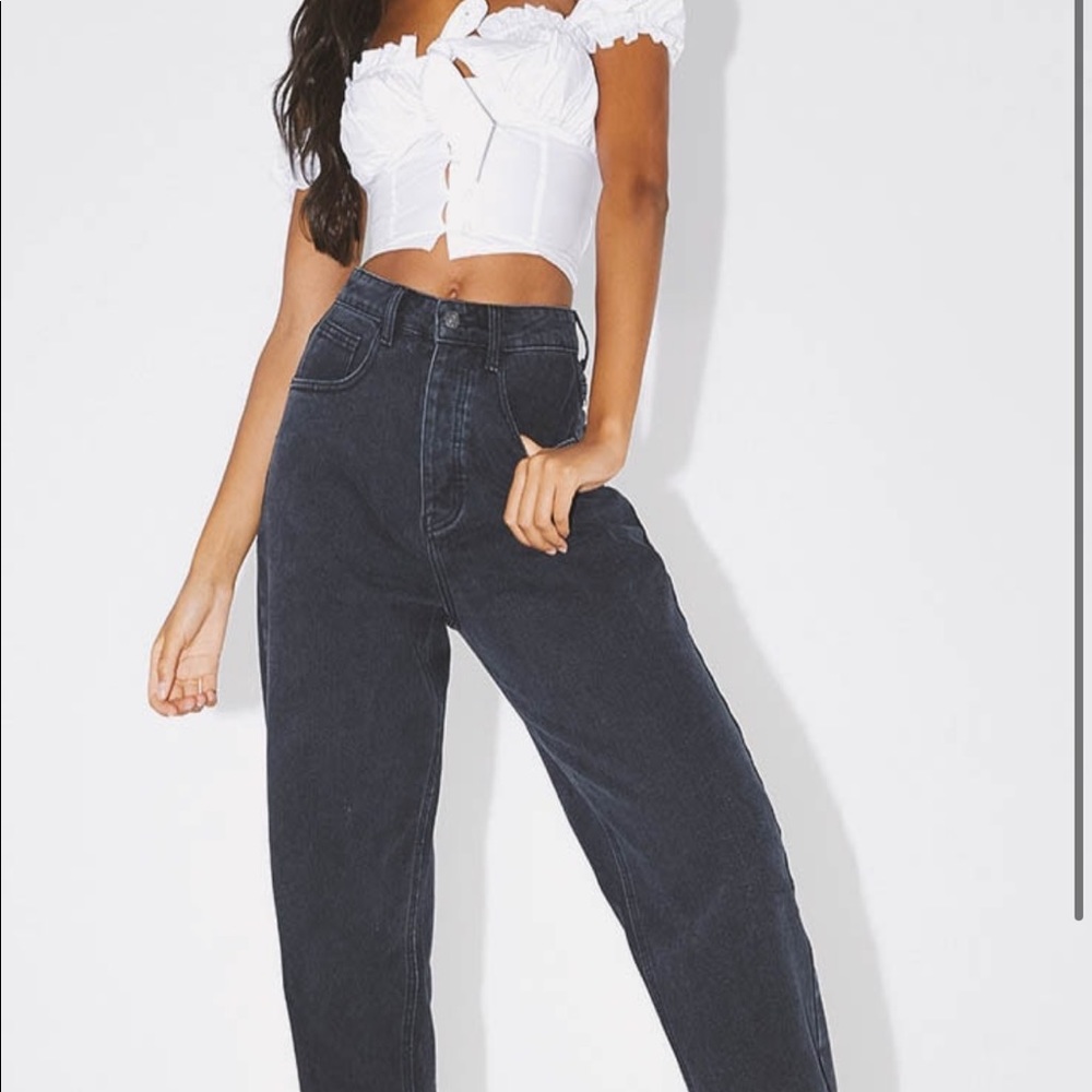 Pretty Little Thing Boyfriend Black Jeans